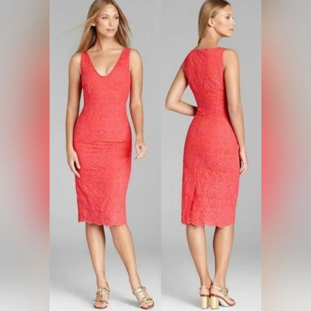 Tory Burch Cameron V-Neck Sleeveless Sheath Dress size 6
